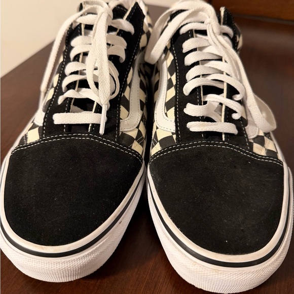 Vans Old Skool Checkerboard Sneakers Black And White Mens Size 10.5, Women’s 12 - Picture 4 of 11